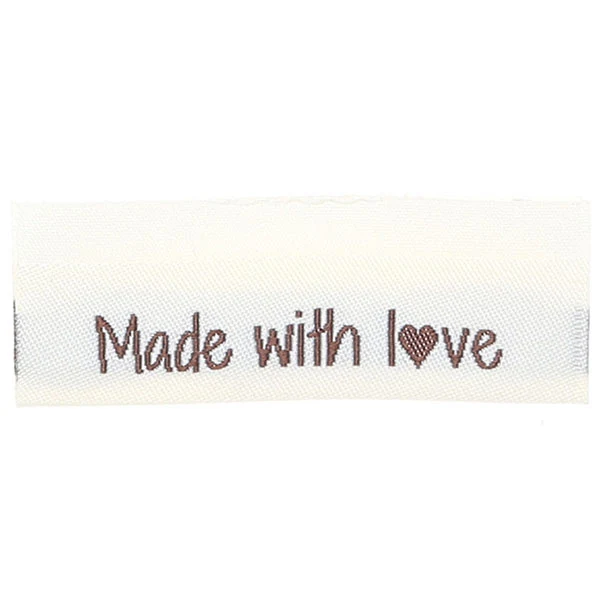 Go Handmade Vævet Label, Dobbeltsidet, 50 x 11,5 mm, 10 stk